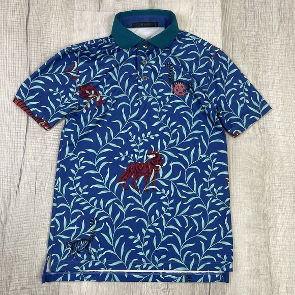 Greyson Golf Youth Tiger Floral AOP Print Polo Youth Size Large EUC I - Picture 1 of 9